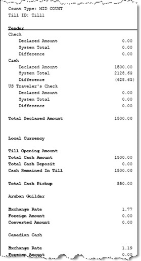 Mid-day Deposit Receipt