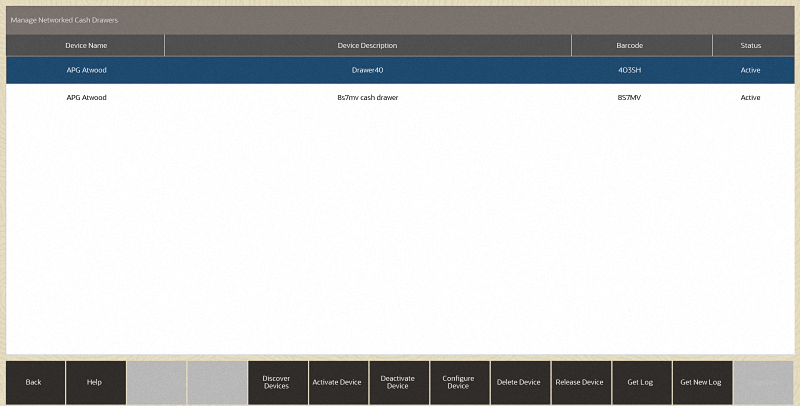 Manage Networked Cash Drawers - Active Status