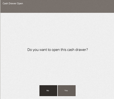 Cash Drawer Open Prompt