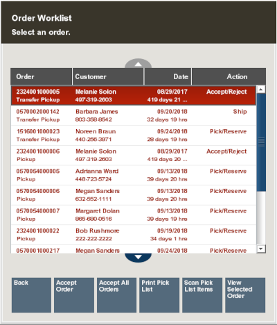 Order Worklist with Scan Pick List Items Enabled