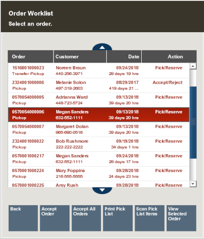 Order Worklist - Pick/Reserve