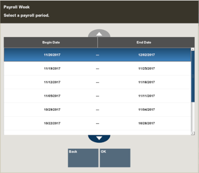 Payroll Week List