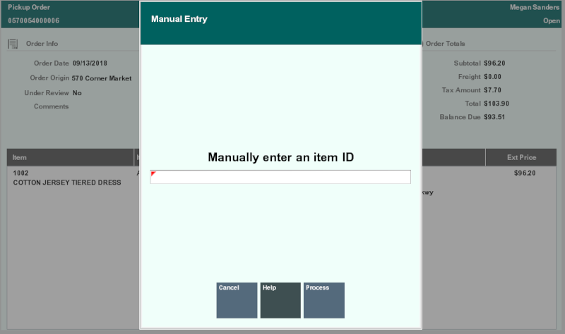 Manual Entry