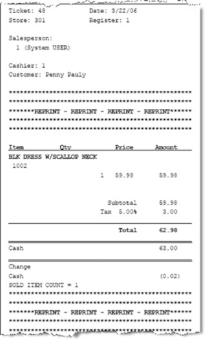 Reprint Receipt