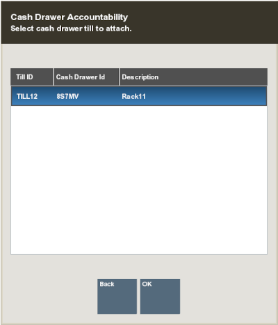 Select Cash Drawer Till to Attach