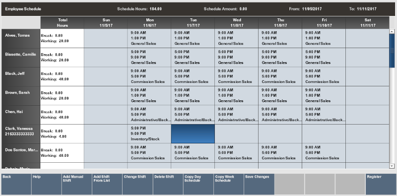 Selecting the Cell for a Defined Shift