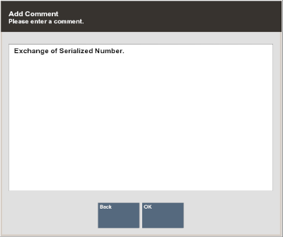 Serial Number Exchange Comment Prompt