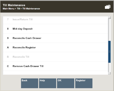 Till Maintenance - Reconcile Cash Drawer