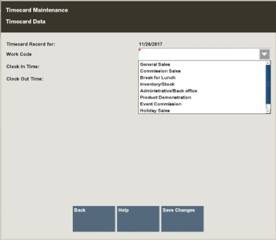 Timecard Maintenance Form