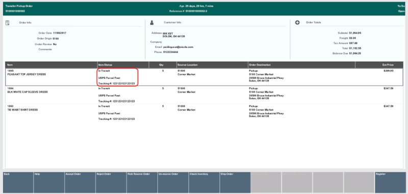 Updated Item and Order Status - In Transit