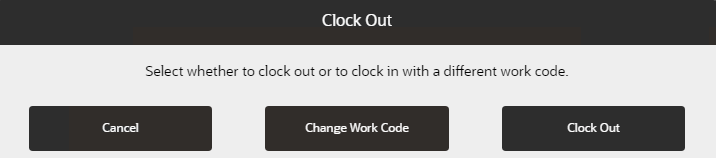 Tablet Change Work Code or Clock Out