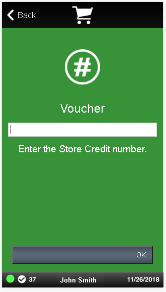 Handheld Enter Store Credit Number