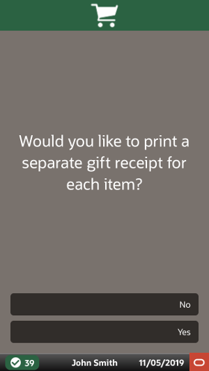 Handheld Print Separate Gift Receipt Prompt