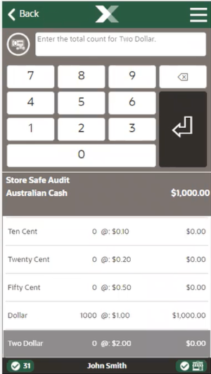 Handheld Store Safe Audit Count
