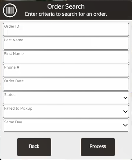 Order Search Form