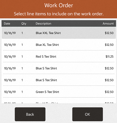 Items Eligible For Work Order