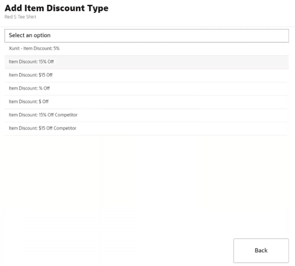 Discount Type Options