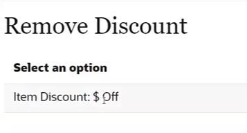 Remove Discount