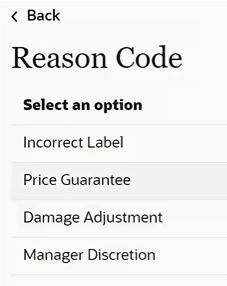 Transaction Discount Reason Code