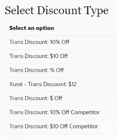 Transaction Discount Type