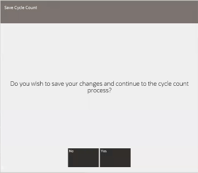 Save Cycle Count Items Confirmation Prompt