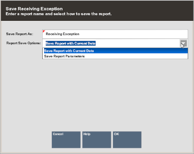 Save Report Options