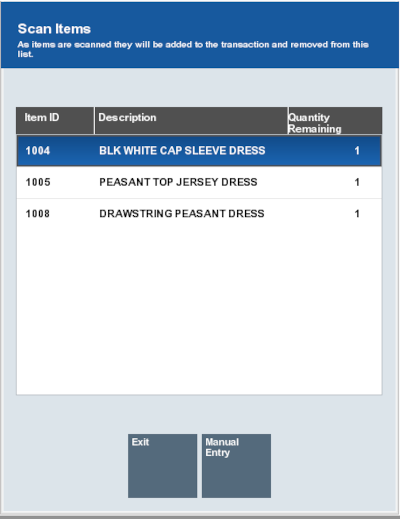 Purchase Item Scan Items Prompt