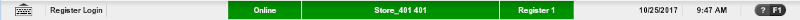 Status Bar: Store Open - Register Open Status Bar: Store Open - Register Open