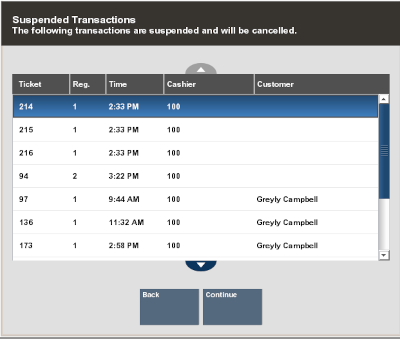 Suspended Transactions Suspended Transactions