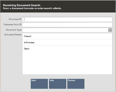 Document Search Form Document Search Form