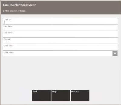 Local Inventory Order Search Form Local Inventory Order Search Form