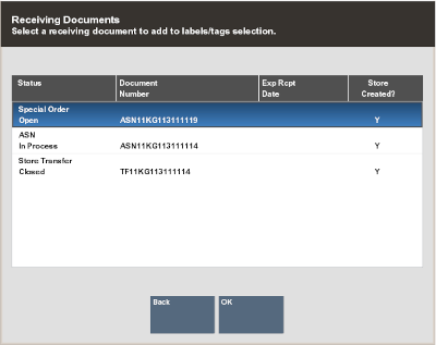 List of Receiving Documents List of Receiving Documents