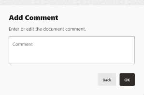 Receiving Document Note - Add Comment
