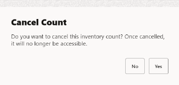 Confirm Cancel Count