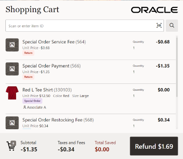 Cancel Special Order Refund