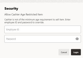 Cashier Age Restricted Item Override
