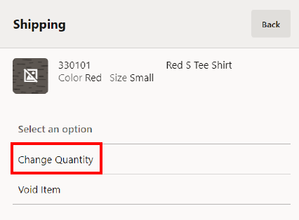 Change Quantity
