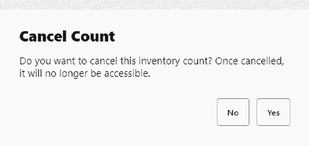 Confirm Cancel Count
