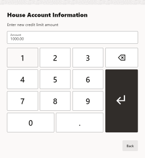 Customer Dashboard - House Account Credit Limit