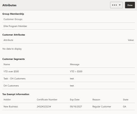 Customer Dashboard - Attributes Customer Dashboard - Attributes