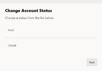 Change Account Status Window
