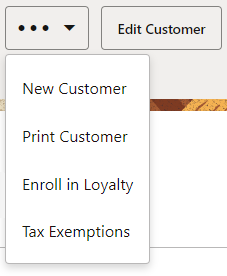 Customer DashboardOverflow Menu Options