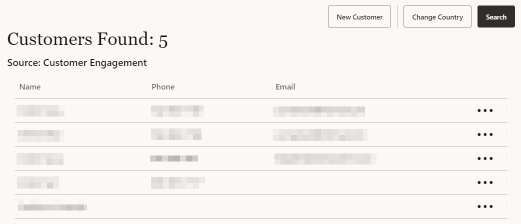 Customer Search List