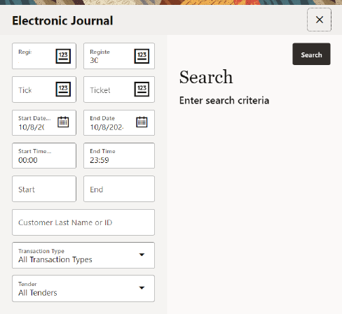 Electronic Journal Transaction Search