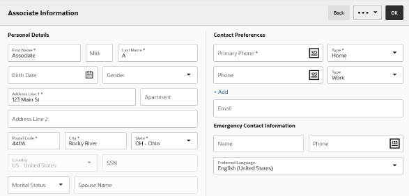 Associate Maintenance - General Tab
