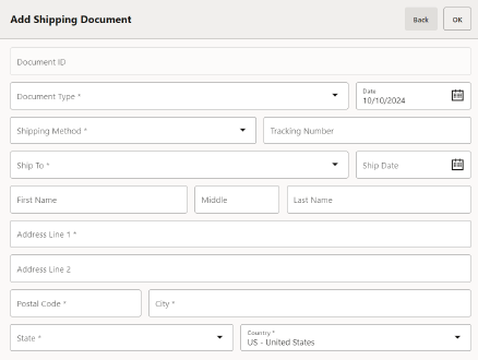 Add Shipping Document