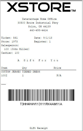 Gift Receipt