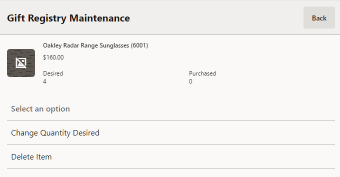 Gift Registry Options