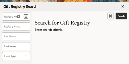 Gift Registry Search