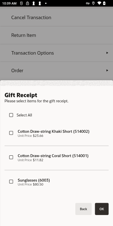 Gift Receipt Items - Handheld